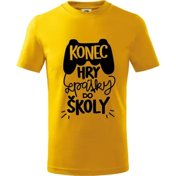 Chlapecké tričko Konec hry, zpátky do školy - Tričko dětské bavlněné - 134 cm/8 let ( Žlutá )
