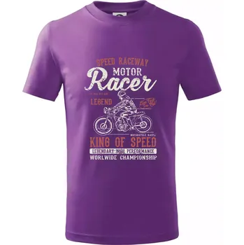 Motor Racer - Tričko dětské bavlněné - 98 cm / 2 roky ( Fialová )