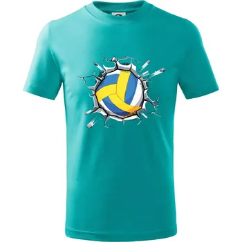 Chlapecké tričko Volejbal míč v triku - Tričko dětské bavlněné - 98 cm / 2 roky ( Emerald )
