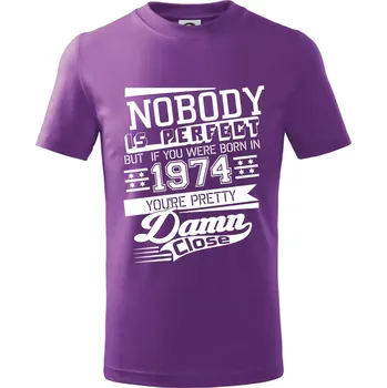 Chlapecké oblečení Nobody is perfect - 1974 - Tričko dětské bavlněné - 146 cm/10 let ( Fialová )