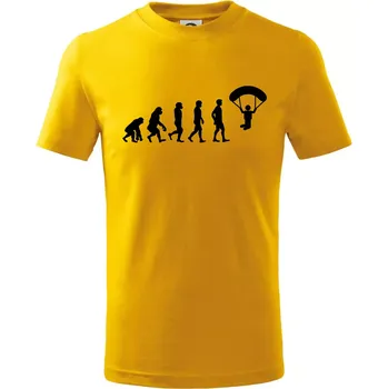 Chlapecké tričko Evoluce paragliding - Tričko dětské bavlněné - 134 cm/8 let ( Žlutá )