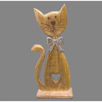 Vánoce Kočka s mašlí na podstavci velká