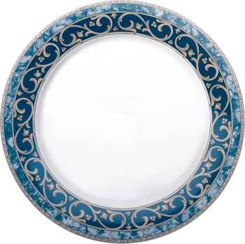 Mísa mělká, 30 cm, modrý mramor, Karlovarský porcelán