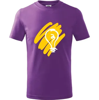 Žárovka splash - Tričko dětské bavlněné - 122 cm/6 let ( Fialová )