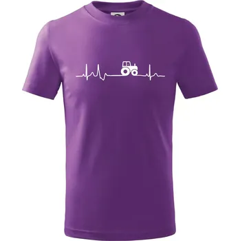 Traktor EKG - Tričko dětské bavlněné - 122 cm/6 let ( Fialová )