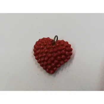 Přívěsek Fimo přívěsek - srdce 2,5cm - bordó