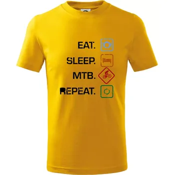 Chlapecké tričko Eat sleep MTB repeat - Tričko dětské bavlněné - 104-110cm / 3-4 roky ( Žlutá )