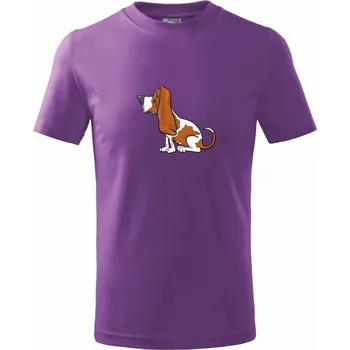 Baset s kulišáckým pohledem - Tričko dětské bavlněné - 158 cm/12 let ( Fialová )