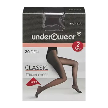 Dámské punčochy under2wear Punčochové kalhoty 2pack antracit 20 DEN M 2 ks