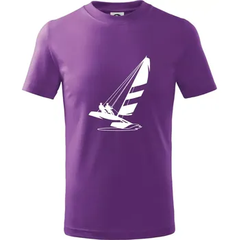 Katamarán na vodě - Tričko dětské bavlněné - 134 cm/8 let ( Fialová )