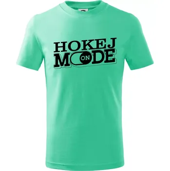 Hokej mode - Tričko dětské bavlněné - 98 cm / 2 roky ( Mátová )