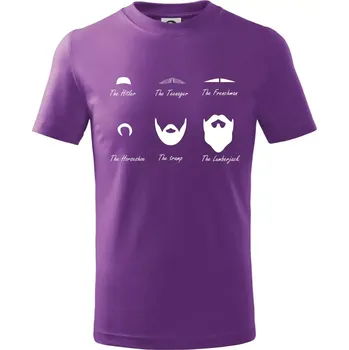 Mustache types of mustache - Tričko dětské bavlněné - 158 cm/12 let ( Fialová )