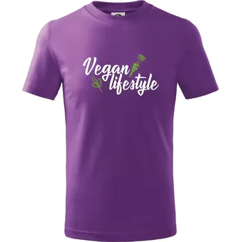 Vegan lifestyle - Tričko dětské bavlněné - 158 cm/12 let ( Fialová )
