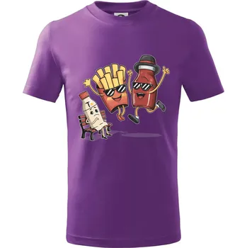 Souboj o hranolky kečup tatarka - Tričko dětské bavlněné - 134 cm/8 let ( Fialová )