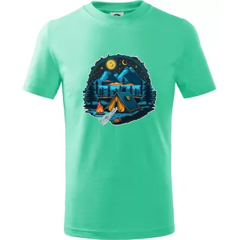 Chlapecké tričko Krkonoše pod stanem - Tričko dětské bavlněné - 98 cm / 2 roky ( Mátová )