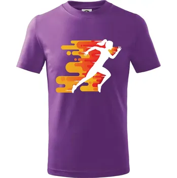 Běhání - oranžová žena - Tričko dětské bavlněné - 122 cm/6 let ( Fialová )