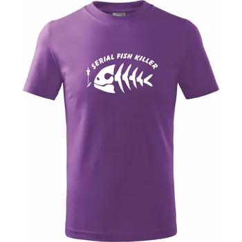 Rybaření - Serial fish killer - Tričko dětské bavlněné - 134 cm/8 let ( Fialová )