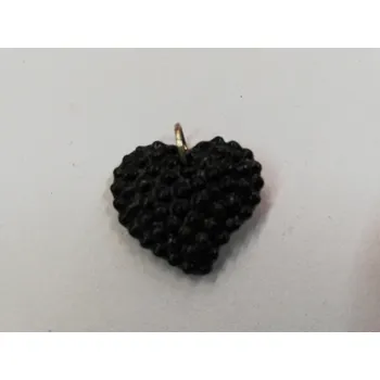 Přívěsek Fimo přívěsek - srdce 2,5cm - černé