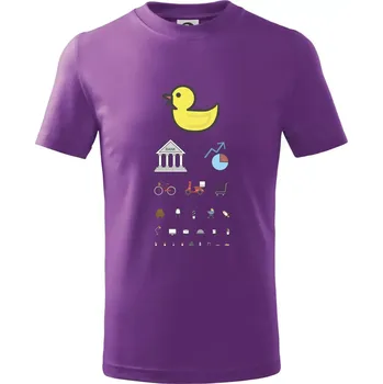 Oční test různé věci - Tričko dětské bavlněné - 134 cm/8 let ( Fialová )