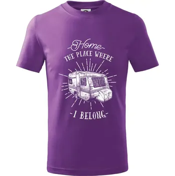 Chlapecké oblečení Home The Place Where I Belong - Tričko dětské bavlněné - 158 cm/12 let ( Fialová )