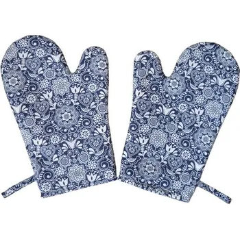 Chňapka Šatoli.cz Kuchyňská rukavice Folklor na tmavě modré 2 ks
