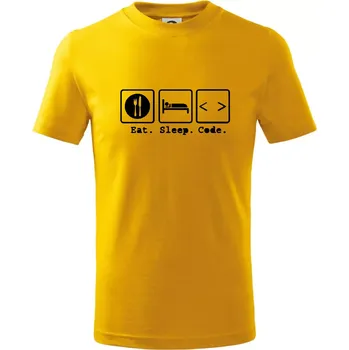 Chlapecké tričko Eat sleep Code - Tričko dětské bavlněné - 98 cm / 2 roky ( Žlutá )