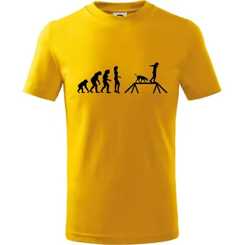 Chlapecké tričko Evoluce agility žena - Tričko dětské bavlněné - 146 cm/10 let ( Žlutá )