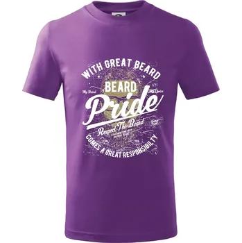 Beard Pride - Tričko dětské bavlněné - 134 cm/8 let ( Fialová )
