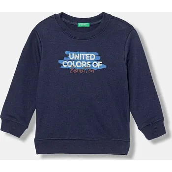 Chlapecká mikina Dětská bavlněná mikina United Colors of Benetton 3J70G10JY.P.seasonal námořnická modř 59X, vel. 110