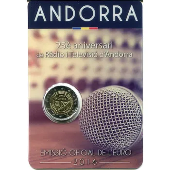 Andora (2016) Andorra - 2 € - mincovní karta - 25 let veřejného TV a radiového vysílání