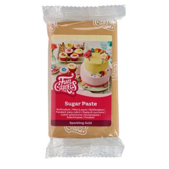 Potahovací hmota třpytivá zlatá 250g - FunCakes