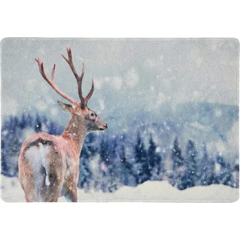 Rohožka Textilomanie Vánoční rohožka WILD IN WHITE 38x58 cm Jelen
