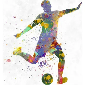 Plakát Plakát, Obraz - soccer player in watercolor