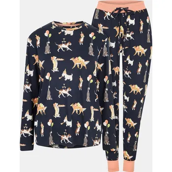 Dámské noční prádlo Chelsea Peers Navy Party Dogs 1196300 12 (M)