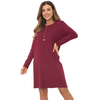 Dámská noční košile Dámská noční košile Italian Fashion Gordo vínová L Červená