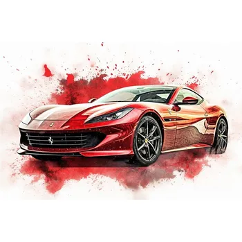 Plakát Plakát, Obraz - Red Car Ferrari 488