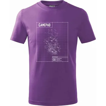 Nákres Gamepad rozebraný - Tričko dětské bavlněné - 134 cm/8 let ( Fialová )
