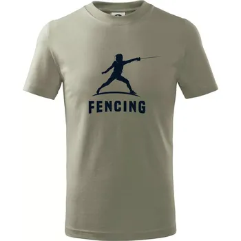 Chlapecké tričko Fencing (šerm) - postava - Tričko dětské bavlněné - 98 cm / 2 roky ( Light khaki )