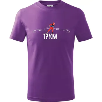 17km po Jizerkách - Tričko dětské bavlněné - 146 cm/10 let ( Fialová )