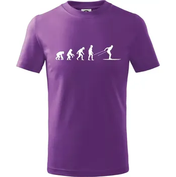 Evoluce běhu - běžky - Tričko dětské bavlněné - 98 cm / 2 roky ( Fialová )