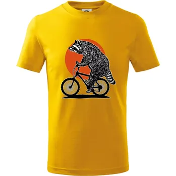 Chlapecké tričko MTB mýval - Tričko dětské bavlněné - 98 cm / 2 roky ( Žlutá )