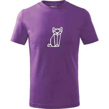 Geometrire - liška - Tričko dětské bavlněné - 134 cm/8 let ( Fialová )