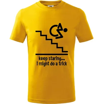 Chlapecké tričko Keep staring i might do a trick - Tričko dětské bavlněné - 134 cm/8 let ( Žlutá )