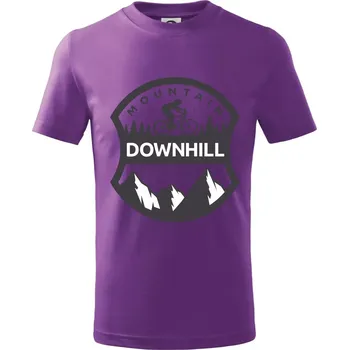 MTB downhill erb - Tričko dětské bavlněné - 158 cm/12 let ( Fialová )