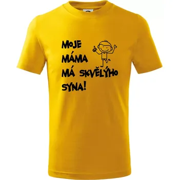 Chlapecké tričko Moje máma má skvělýho syna - Tričko dětské bavlněné - 122 cm/6 let ( Žlutá )