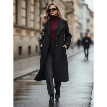 Dámský kabát Dstreet Dámský zimní kabát typu baranek NY0754z Barva: Černá, Velikost: S