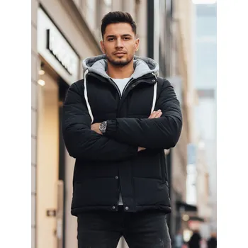 Pánský kabát Dstreet Pánská zimní bunda s kapucí TX5101 Barva: Tmavě Modrá, Velikost: 2XL