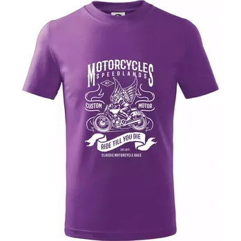 Motorcycles speedlands - Tričko dětské bavlněné - 98 cm / 2 roky ( Fialová )