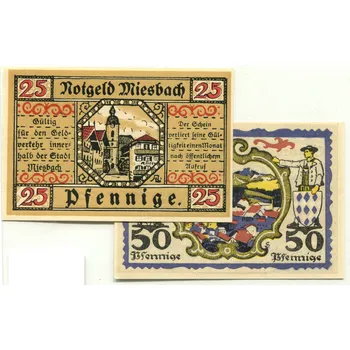 Sběratelství MIESBACH. 25, 50 Pfennig 1920.