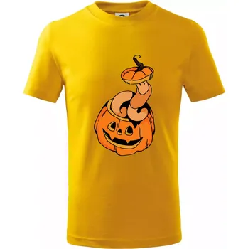 Chlapecké tričko Žížala v dýni (Alexis Citrine) - Tričko dětské bavlněné - 104-110cm / 3-4 roky ( Žlutá )